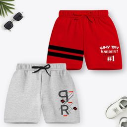 trampoline Pack of 2 Typographic Print Flat Front Bermudas image 1