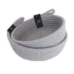 textile and beyond Set of 2 Rope Storage Baskets image 1