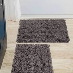 saral home Set of 2 Rectangle Shaggy Mats image 1