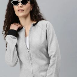 campus sutra Zip-Front Sweatshirt with Side Pockets image 1