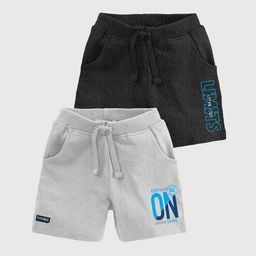 codez Pack of 2 Typographic Shorts with Side Pockets image 1