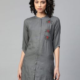 jyoti Embellished Tunic with Mandarin Collar image 1