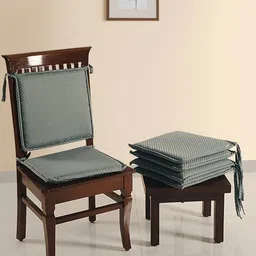 swayam Set of 2 Chair Pad Cushions with Strings 16" x 16" image 1