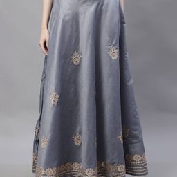 jabama Embroidered Flared Skirt with Drawstrings image 1