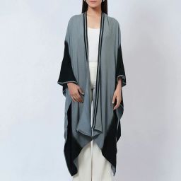 first resort – ramola bachchan Ombre-Dyed Front-Open Cashmere Cape image 1