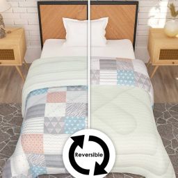 story@home 180 GSM Geometric Print Reversible Single Comforter image 1