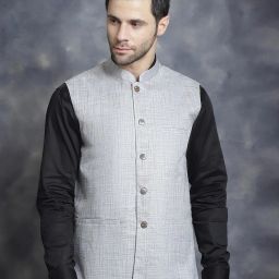 jompers Men Regular Fit Nehru Jacket with Button Closure image 1