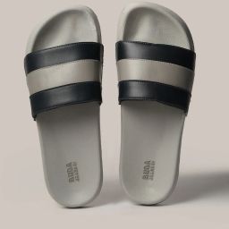 buda jeans co Striped Slip-On Slides image 1
