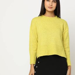 dnmx Fuzzy-Knit Drop-Shoulder Sweater with Side-Slits image 1