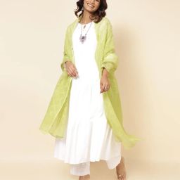 fabindia Embroidered Dupatta with Interlock Hem image 1
