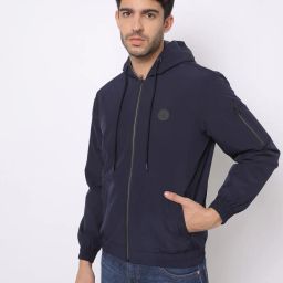 john players Zip-Front Bomber Hoodie with Insert Pockets image 1