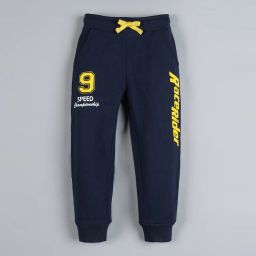 plumtree Boys Typographic Print Joggers with Drawstring Waist image 1