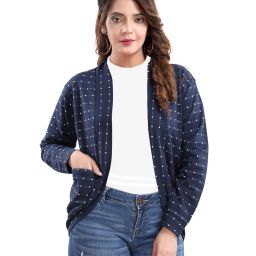 meher impex Micro Print Shrug with Insert Pockets image 1