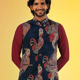 kisah Men Regular Fit Nehru Jacket with Patch Pockets image 1