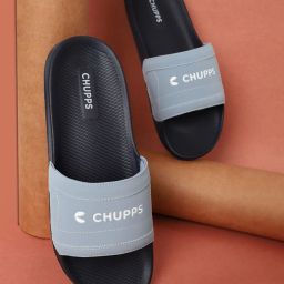 chupps Men Typographic Print Slip-On Slides Flip-Flops image 1