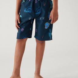 marks & spencer Printed Shorts with Drawstring Waist image 1