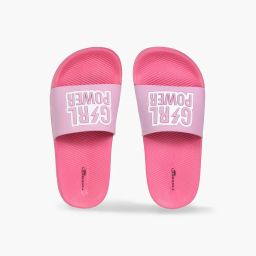 frisbee Girls Typographic Embossed Slip-On Slides image 1