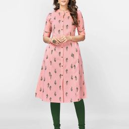 vbuyz Leaf Print A-line Kurta image 1