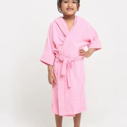 creeva Hooded Bathrobe with Pocket & Adjustable Belt image 1