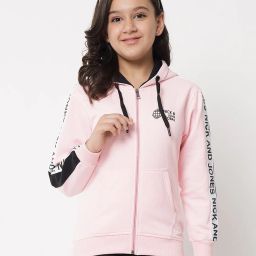 nick & jones Zip-Front Hoodie with Contrast Taping image 1