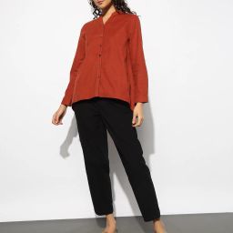 svrnaa by azorte Corduroy Shirt with Button-Up Placket image 1