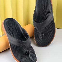 red tape Open-Toe Slip-On Flat Slides image 1