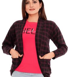 meher impex Checked Shrug with Insert Pockets image 1