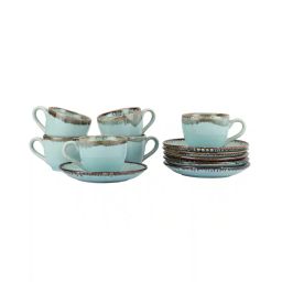 vareesha Set of 12 Printed Ceramic Cups & Saucers Set image 2