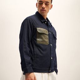 the bear house Men Regular Fit Denim Jacket with Button Closure image 2
