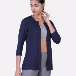 laasa Solid Open Front Shrug image 2