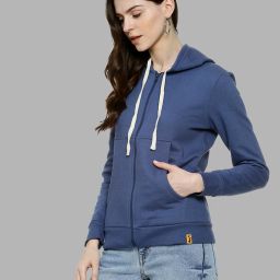 campus sutra Zip-Front Hoodie with Drawstring image 2