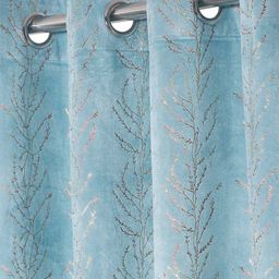 cortina eyelet curtain Set of 2 Leaf Print Window Curtains image 2