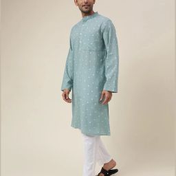 fabindia Geometric Print Long Kurta with Patch Pocket image 2