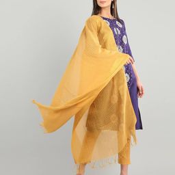 aurelia Checked Dupatta with Tassels image 2