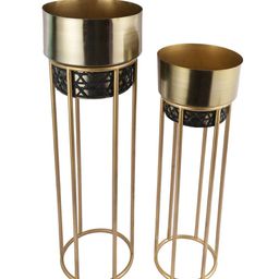 tayhaa Set of 2 Metal Planters with Stand image 2