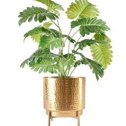 behoma Hammered Metallic Table Planter with Stand image 2