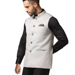 tahvo Men Slim Fit Nehru jacket with Button Closure image 2