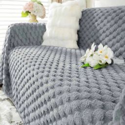 hokipo Rabbit Wool Plush 1-Seater Sofa Throw image 2