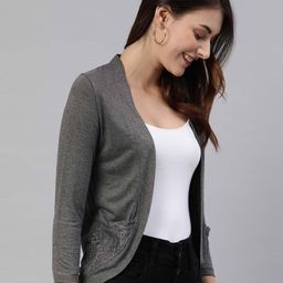 zebu Open-Front Shrug with Back Lace Panel image 2