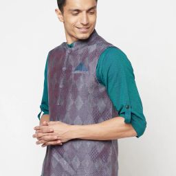 fabindia Abstract Print Nehru Jacket image 2