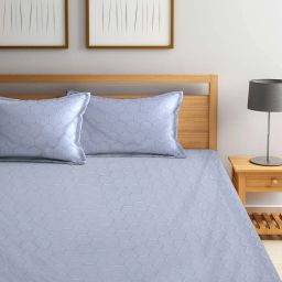 arrabi Geometric Print King Bedsheet with 2 Pillow Covers image 2