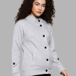 campus sutra Button-Closure Biker Jacket with Notched Lapel image 2