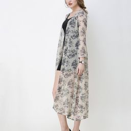 cation Floral Print Open-Front Shrug image 2