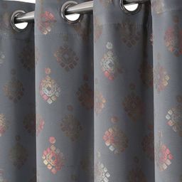 cortina eyelet curtain Set of 2 Ethnic Motif Printed Window Curtains image 2