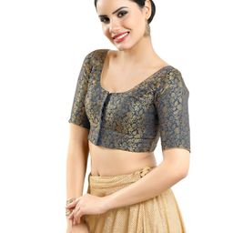 vamas Front-Open Blouse with Woven Motifs image 2
