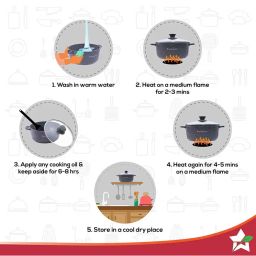 wonderchef Set of 3 Non-Stick Casseroles with Lid image 2