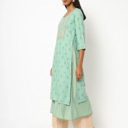 avaasa mix n' match Block Print Layered A-line Kurta image 2
