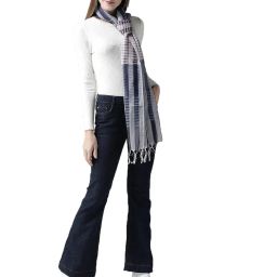 style quotient Checked Stole with Fringes image 2