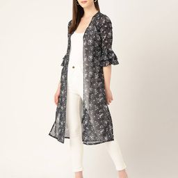 wisstler Floral Print Open-Front Shrug image 2