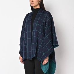 american eye Checked Open-Front Poncho Shrug image 2